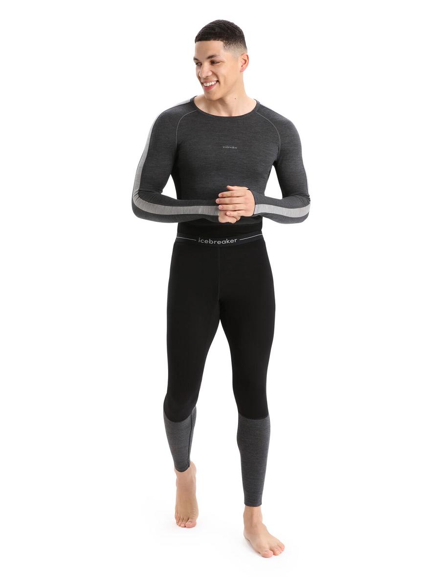 Base Layers Icebreaker 200 ZoneKnit™ Merino Leggings Męskie Czarne | PL 1606CTVE